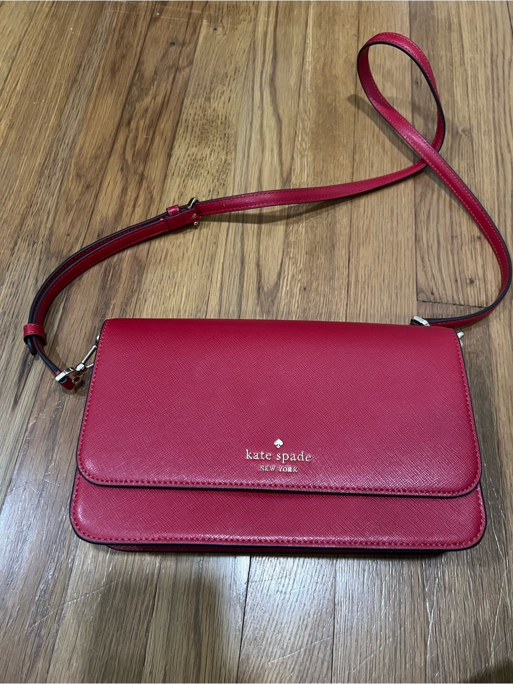 kate spade Red Leather Crossbody with chain shoulder strap
